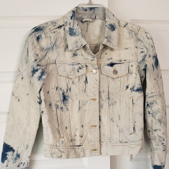 Free People Jackets & Blazers - NWT: Free People Jones Tie Dye Blue Denim Jean Jacket Size Small